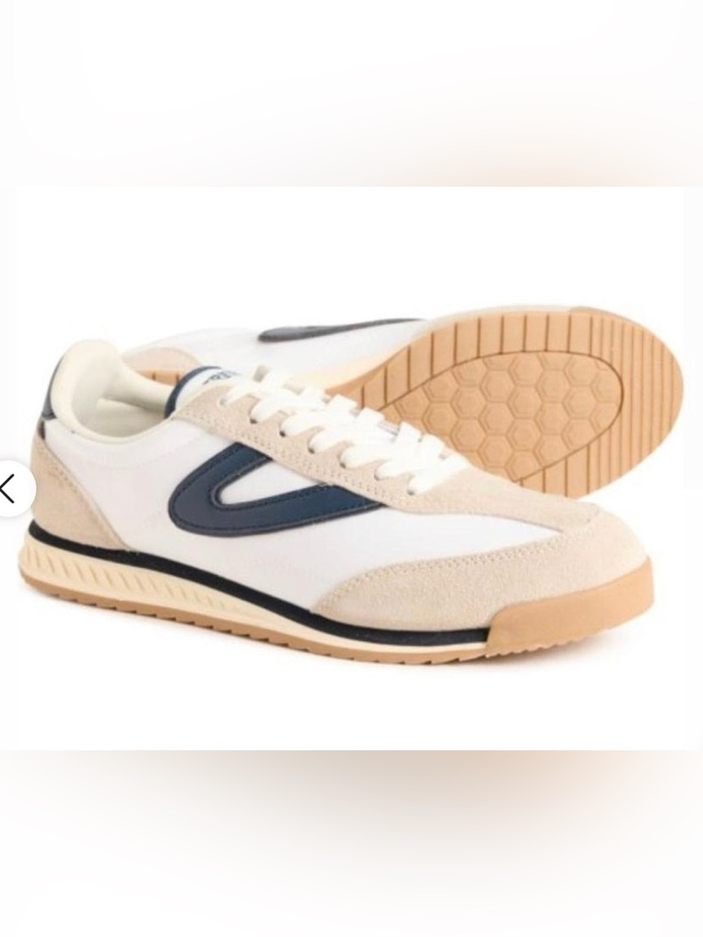 NWT Tretorn Kristine Casual Sneakers in White and Navy; size 9
